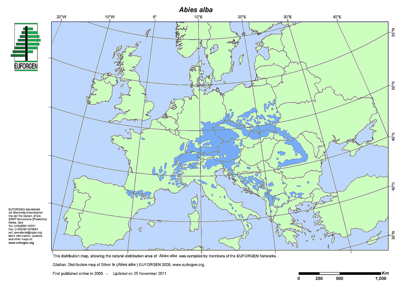 EUFORGEN Distribution Map.